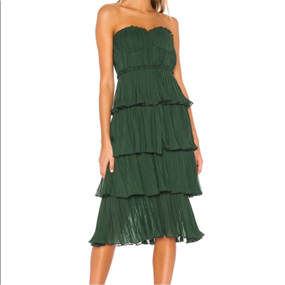 Lovers and Friends Alix Midi Dress in Emerald